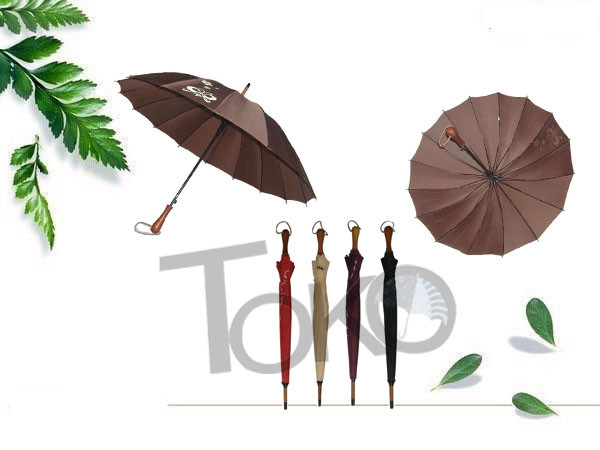 Wholesale Wooden Unbreakable Walking Stick Umbrella Auto Open 190T Polyester Fabric from china suppliers