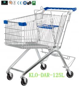 Wholesale 125L Toddler Metal Supermarket Cart With Beer Rack / 4 Swivel 4 Inch PU Wheel from china suppliers