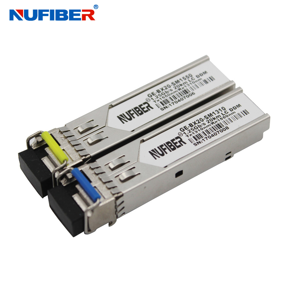 Buy cheap Simplex SM 1310 / 1550nm 20km LC WDM 1.25G SFP Module Compatible With Cisco from wholesalers