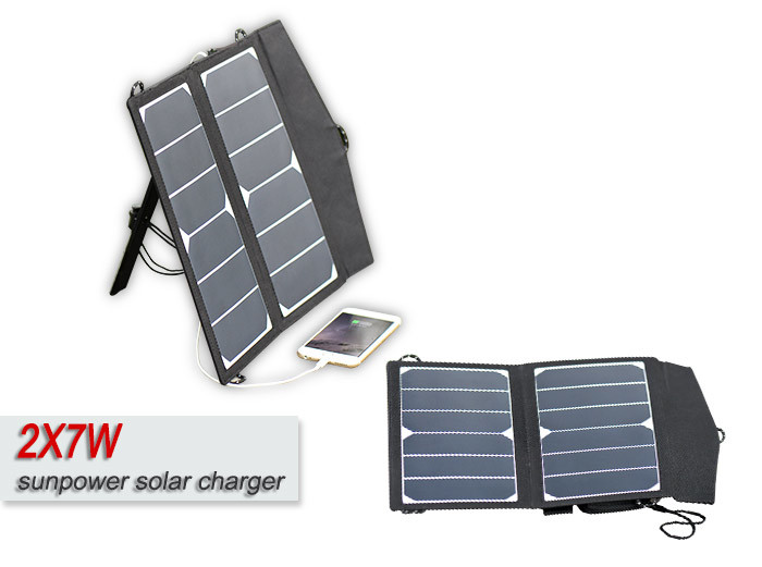 Wholesale Folding 14w 12V Solar Panel Waterproof Solar Usb Charger With 5m Cable from china suppliers