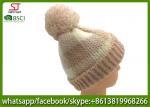 Chinese manufactuer skully pompom winter knitting hat cap 88g 21*23cm 100