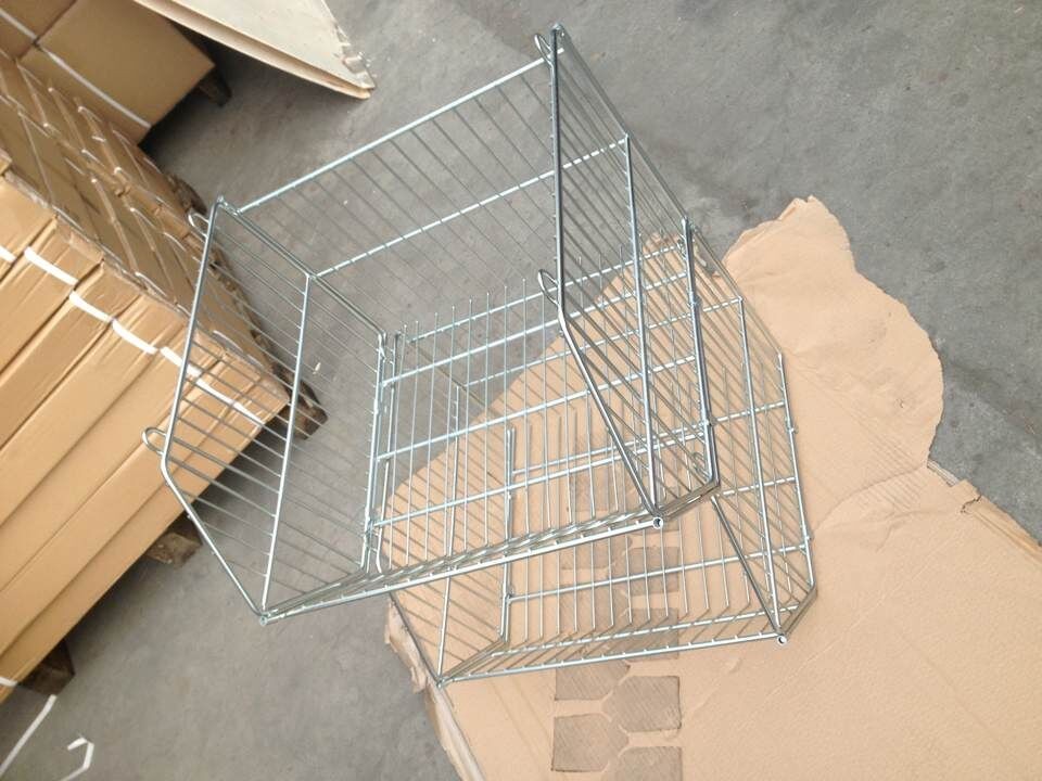 Buy cheap 20L Basket Supermarket Equipment Zinc Plated Cage With Clear Lacquer from wholesalers