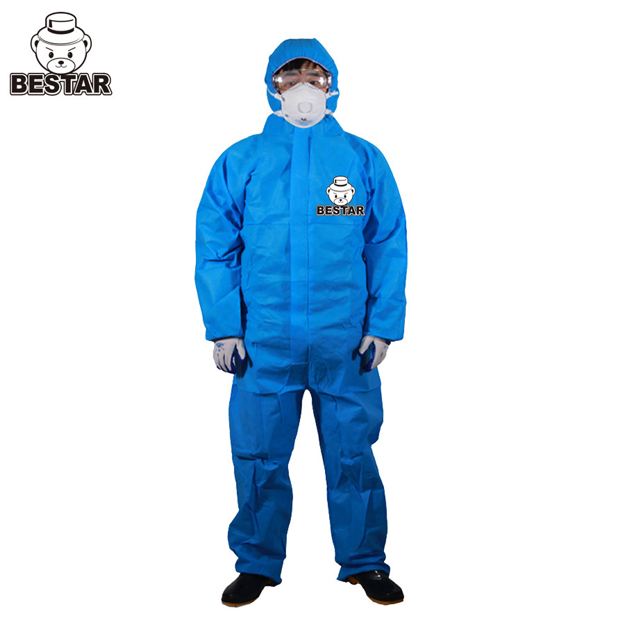 China CE Certified Anti Flame Type 56 SMS Preotective Coverall with hood and boot on sale