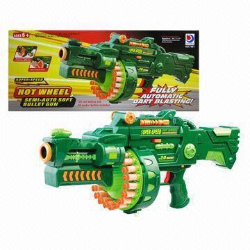 Wholesale B/O Semi-automatic Soft Bullet Gun with 20 Darts Punishment and Super Speed Hot Wheels from china suppliers