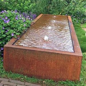 Wholesale Modern Ornaments Corten Steel Water Feature 1200*400*1200mm commercial water features from china suppliers