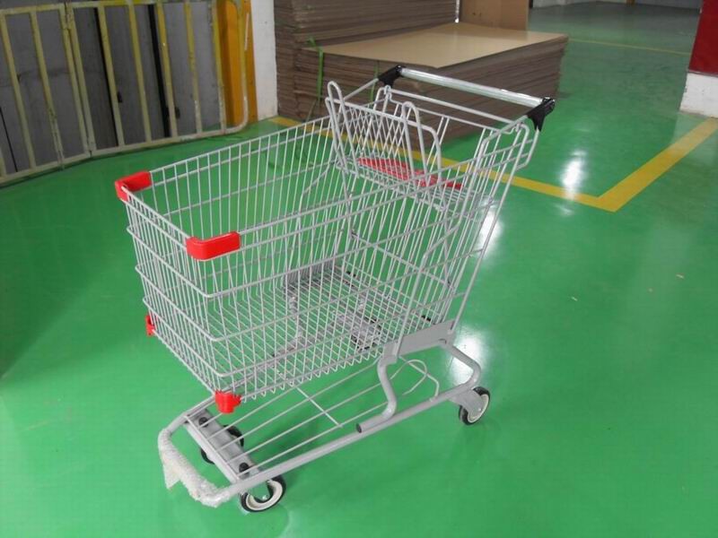 Wholesale Carbon Steel Metal Shopping Carts , Grocery Shopping Trolley With Handle from china suppliers
