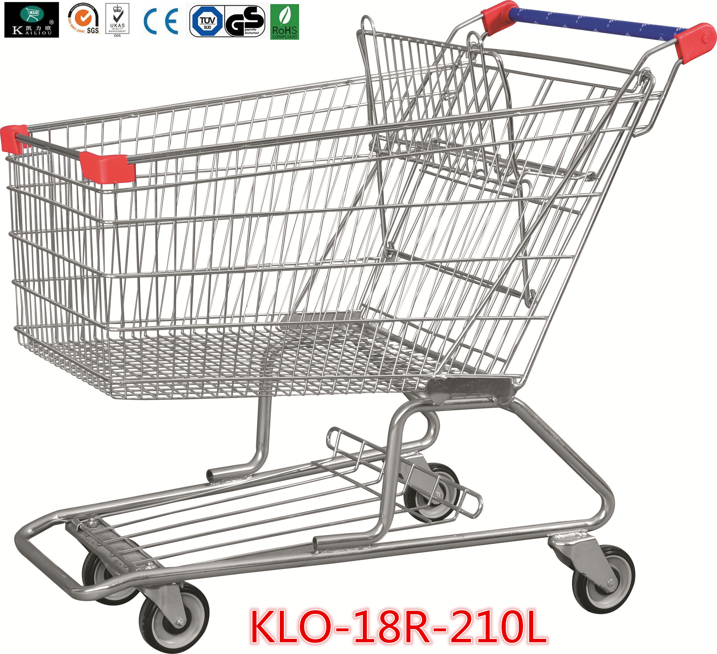 Wholesale 210 Litre Grocery Shopping Trolley With Zinc Or E - Coating With Color Powder Coating from china suppliers