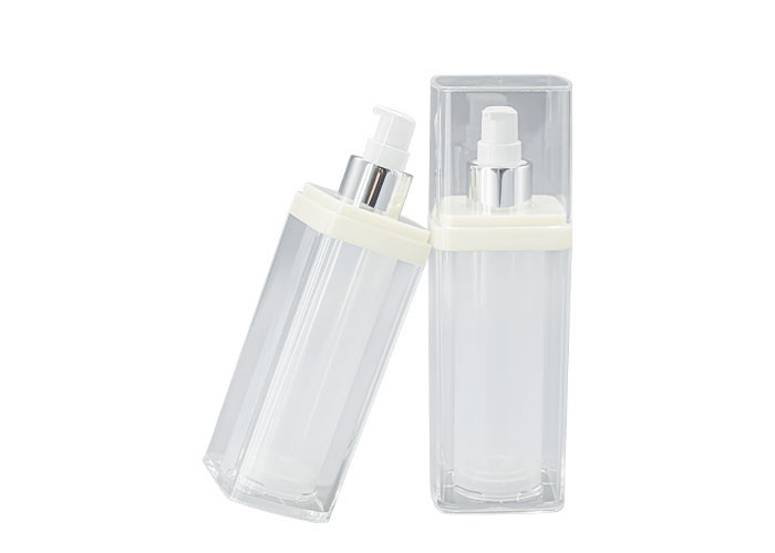 China Acrylic Airless Bottle 100ml Square For Skin Care Cream on sale