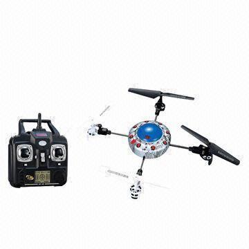 Wholesale Radio Control 2.4G 4-channel Flying UFO, Made of Die-cast Material and Suitable for 6 Years Children from china suppliers