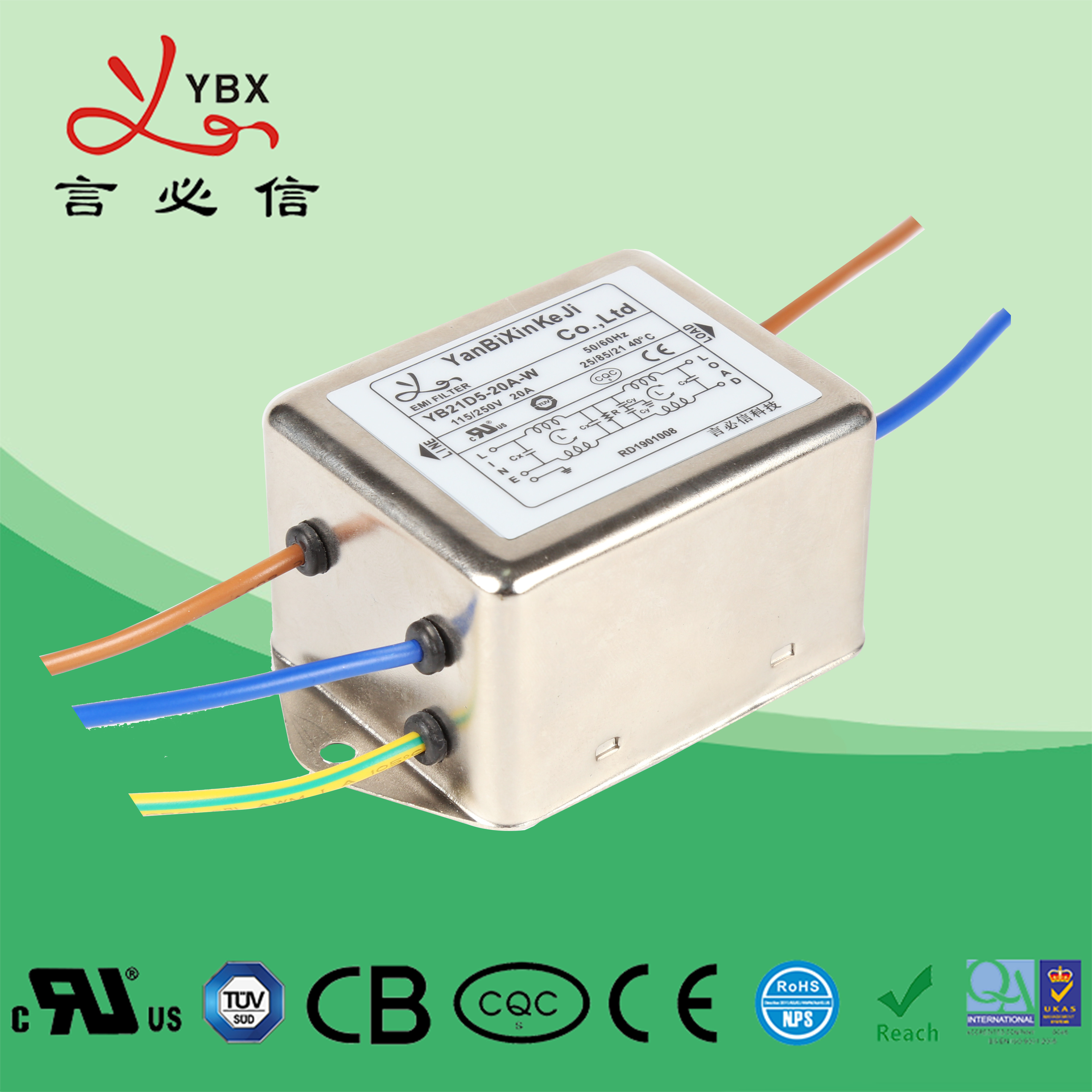 Wholesale OEM 30 Ampere EMI EMC Filter , Electromagnetic Interference Filter from china suppliers