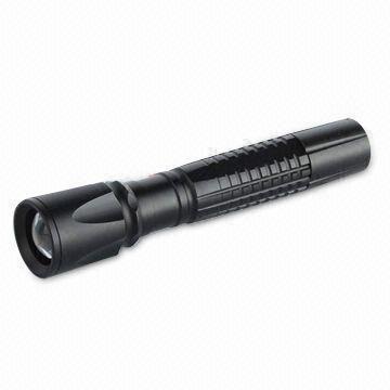 Buy cheap LED Metal Flashlight with Adjustable Focus, Built-in Two AA Batteries from wholesalers