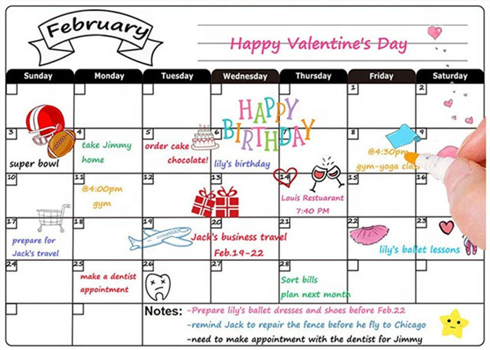 Wholesale Custom Dry Erase Fridge Magnet Calendar, 12 x 16 inch Magnetic Weekly Planner from china suppliers