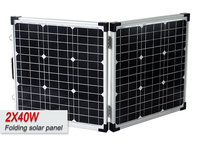 12 Volt Portable PV Panels With Mono Cell , 80W Foldable Solar Panel For Caravans