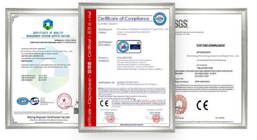 Shandong junbaocheng Steel Co., Ltd Certifications