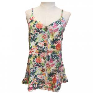 Wholesale Adjustable Shoulder Straps Viscose Floral Print Tank Tops For Women from china suppliers