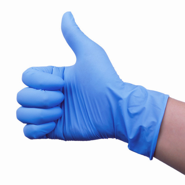 Breathable Blue Black Disposable Medical Gloves 100% Nitrile Hand Gloves Size S To XL