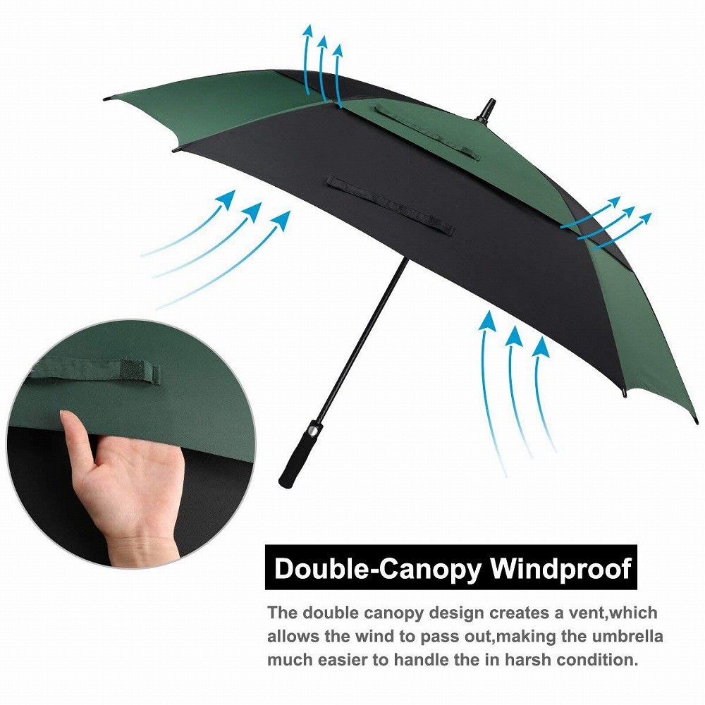 Wholesale extra large Wind Proof Double Canopy Umbrella , Durable Square Golf Umbrella EVA Handle from china suppliers