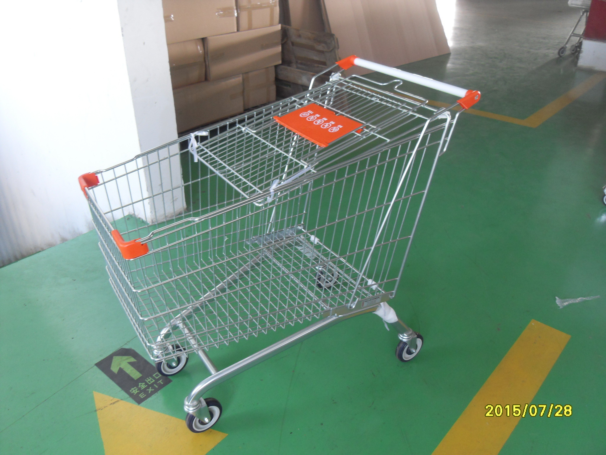 Wholesale Safety Handle Bar 4 Wheel Shopping Trolley 210L With Colored Plastic Parts from china suppliers