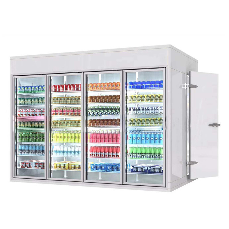 Wholesale Supermarket 4 glass doors display cold storage room beverage chiller from china suppliers
