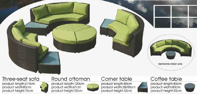 Wholesale 9pcs synthetic outdoor furniture wicker round sofa set -9229 from china suppliers