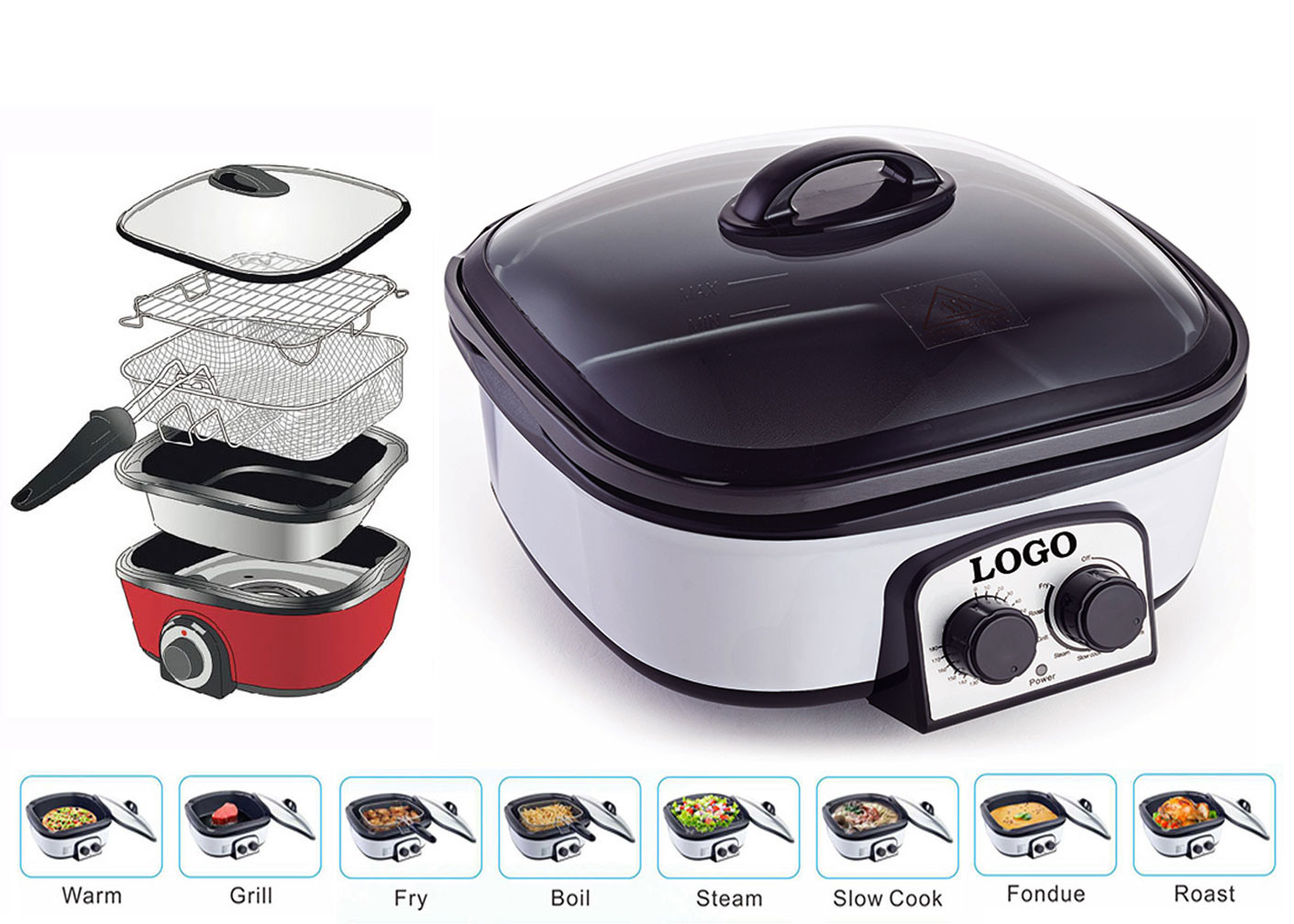 Wholesale Tefal Electric Multi Pot Cooker Energy Efficient One Size 7 In One Retain Original Vitamin from china suppliers