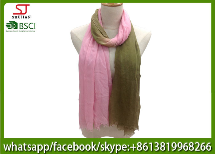 Wholesale Chinese factory frayed two colors ombre lightweight scarf 100% Viscose 70*180cm spring summer autumn sun protection from china suppliers