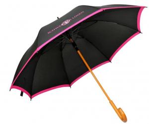 Wholesale Ladies Wooden Handle Umbrella , Fold Away Umbrella With Curved Wooden Handle  from china suppliers