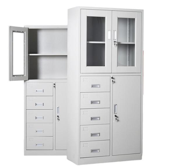 Quality Steel Storage Cabinet With Three Side Drawers And Safe Box Office Furniture for sale