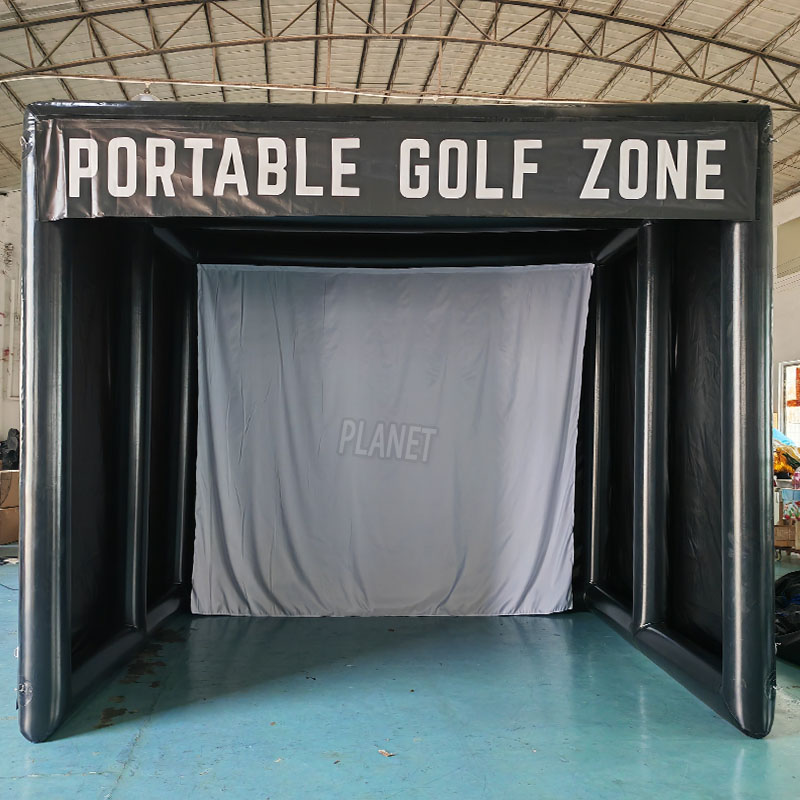 Commercial Airtight Golf Blow Up Tent PVC Golf Simulator Tent Outdoor Golf Practice Tent