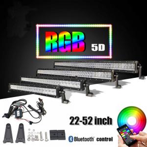 Wholesale 4X4 22inch 32inch 42inch 52inch RGB DIYColor 3W each XBD LED Chip Led Rock Light RGB LED LIGHT BAR WITH BLUETOOTH from china suppliers
