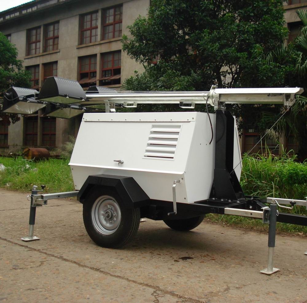Wholesale 6kw - 8kw Diesel Light Tower Generator , Mobile Light Tower 1000Wx6 Lamps With Trailer from china suppliers