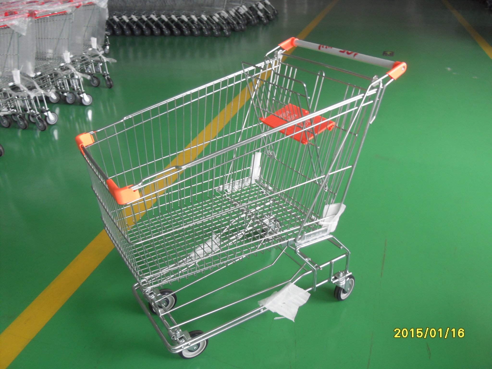 Wholesale Retail Store Steel Wheeled Shopping Cart 180 L Basket Bottom Rack from china suppliers