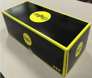 Wholesale Lid And Base Cardboard Shoe Boxes Black Yellow Easy To Disassemble Customized from china suppliers