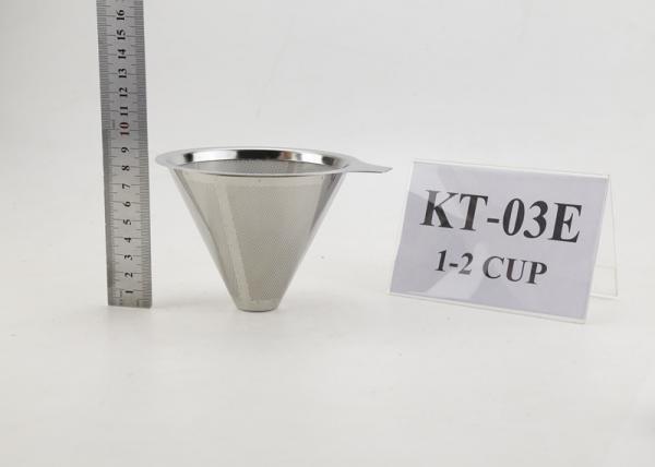 Quality LFGB Standard Paperless Coffee Dripper With Handle , Stainless Steel Coffee Cone for sale
