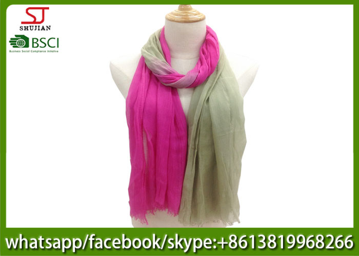 Wholesale Chinese factory frayed two colors ombre lightweight scarf 100% Viscose 70*180cm spring summer autumn sun protection from china suppliers