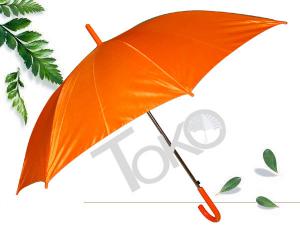 Wholesale Straight Ladies Walking Umbrella 190T Polester Fabric Orange Color Flute Long Ribs from china suppliers