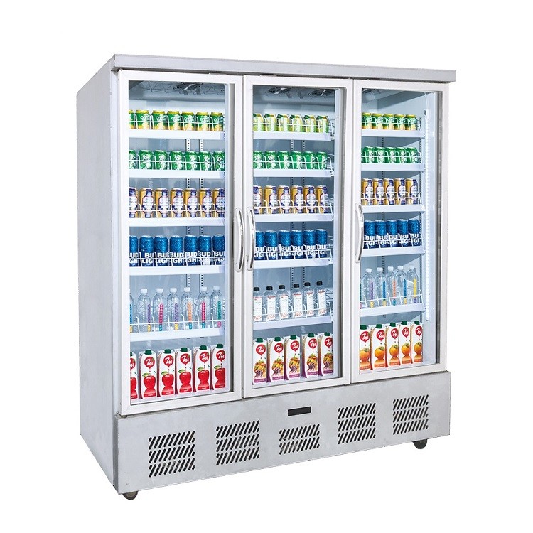 Wholesale Led Lighting Commercial Beverage Refrigerator , 3 Door Display Cooler from china suppliers