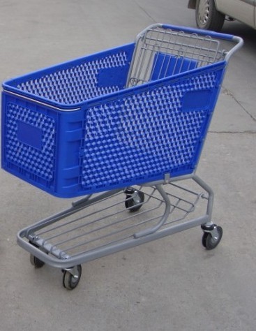 Wholesale Plastic Supermarket Shopping Carts , Color Powder Coating Shopping Trolleys from china suppliers