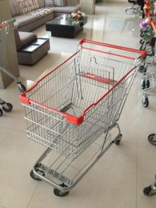 Wholesale Red Plastics Supermarket Push Cart , 160 L Steel Shopping Cart from china suppliers
