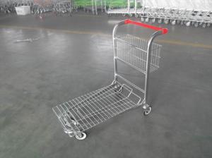Wholesale Cargo Warehouse Trolley 4 Swivel flat casters with Platfrom and foldable baskets from china suppliers