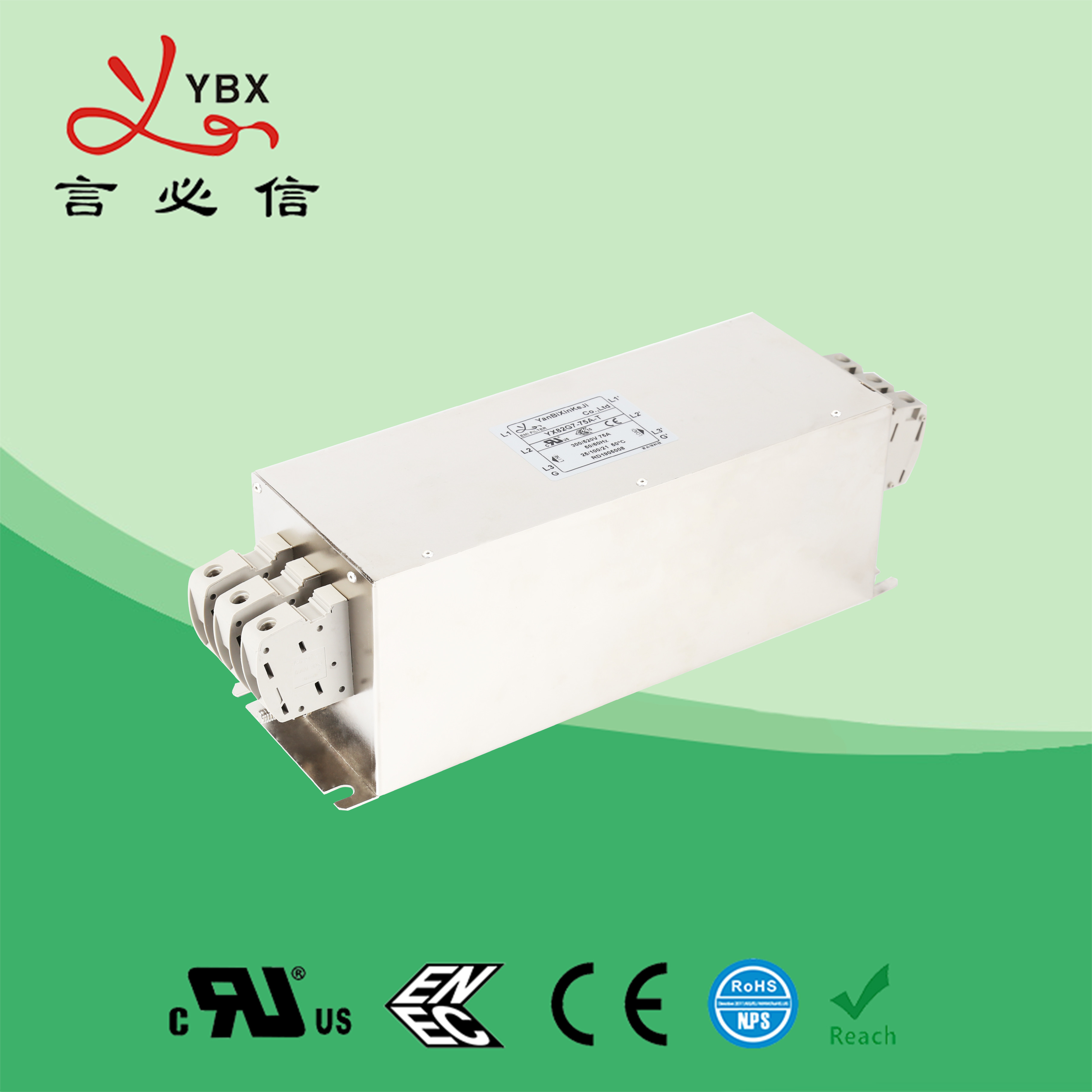 Wholesale Yanbixin 50A Terminal Block RFI Power Filter / Mains Rfi Filter Metal Case from china suppliers
