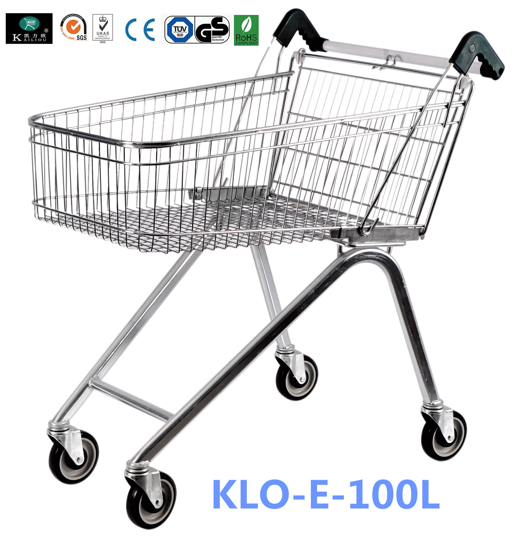 Wholesale Zinc Plated Low Carbon Steel UK Shopping Cart 100L European Style from china suppliers
