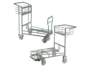 Wholesale Portable Four Wheel 304 Stainless Airport Luggage Trolley With Automatic Brake from china suppliers