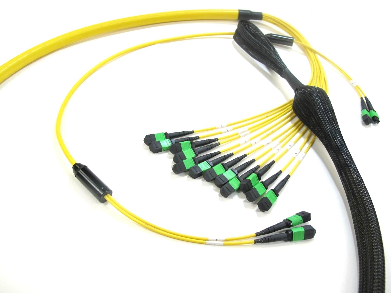 Wholesale MPO To MPO Trunk Cable , Telecom Single Mode Fiber Optic Cable High Bandwidth 12 - 288 Fibers from china suppliers