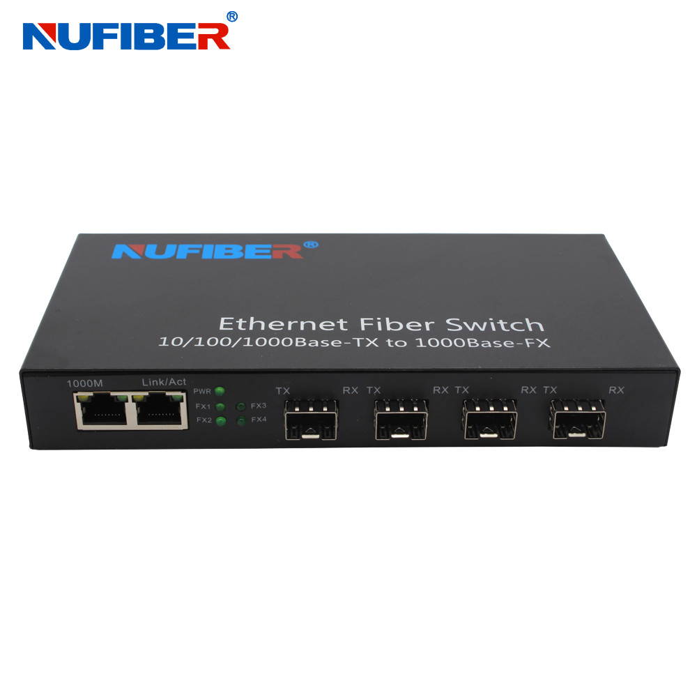 Wholesale 2 RJ45 Port 4 Sfp Port Switch Media Converter Support 5-16V Voltage Input from china suppliers