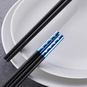 Wholesale Reusable Personalized Black Plum Drill Alloy Chopsticks Plastic SGS Certification from china suppliers
