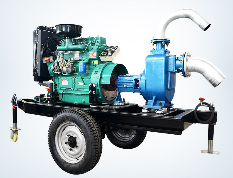 Wholesale trailer mounted 20hp diesel engine water pump set for agricultural irrigation 100m3 / h from china suppliers