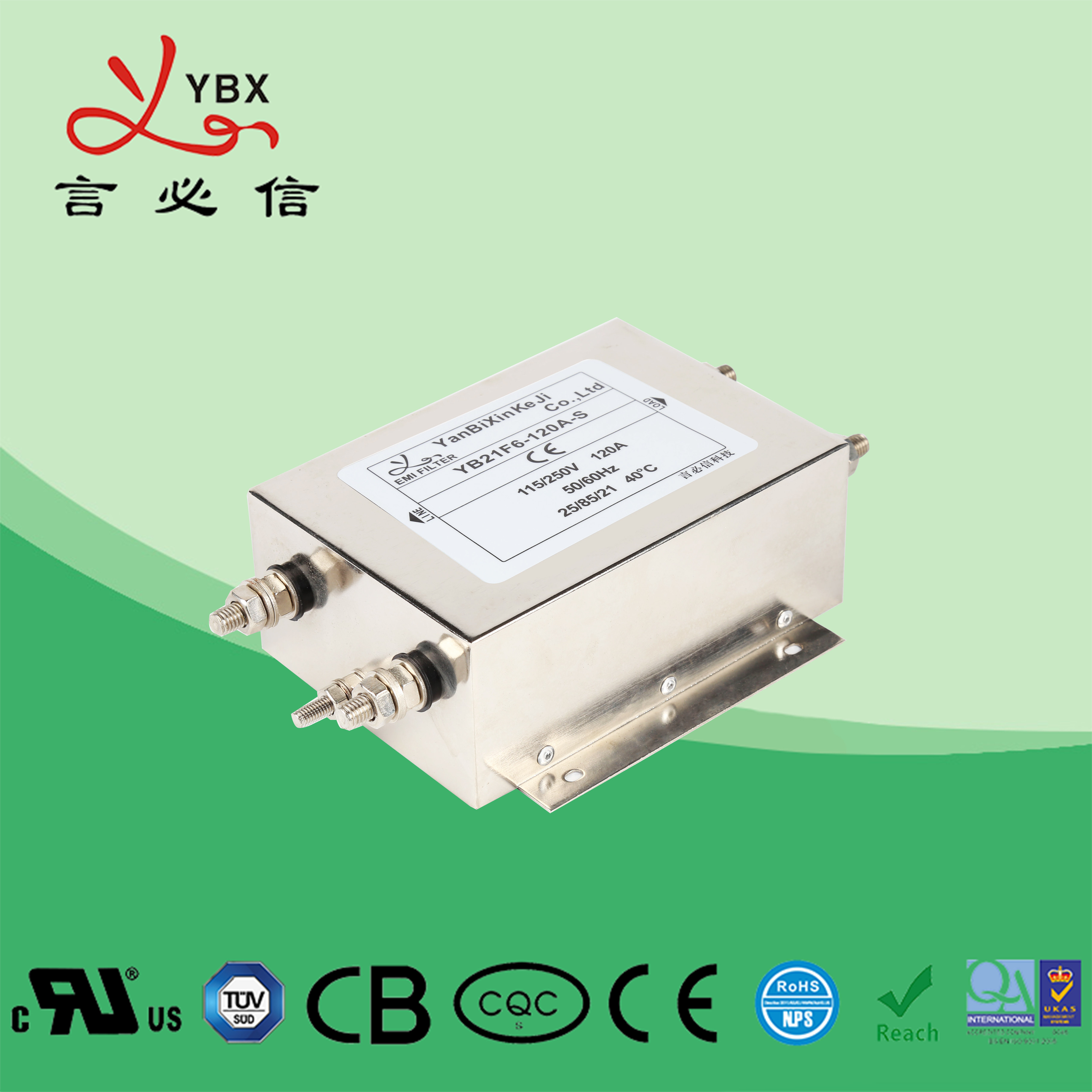 Wholesale CE ROHS CQC Standard EMI EMC Filter , AC EMI RFI Power Line Filter from china suppliers