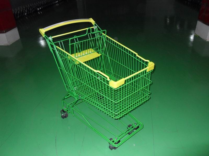 Wholesale Colored Coated Wicker Shopping Trolley with curved plastic handle from china suppliers