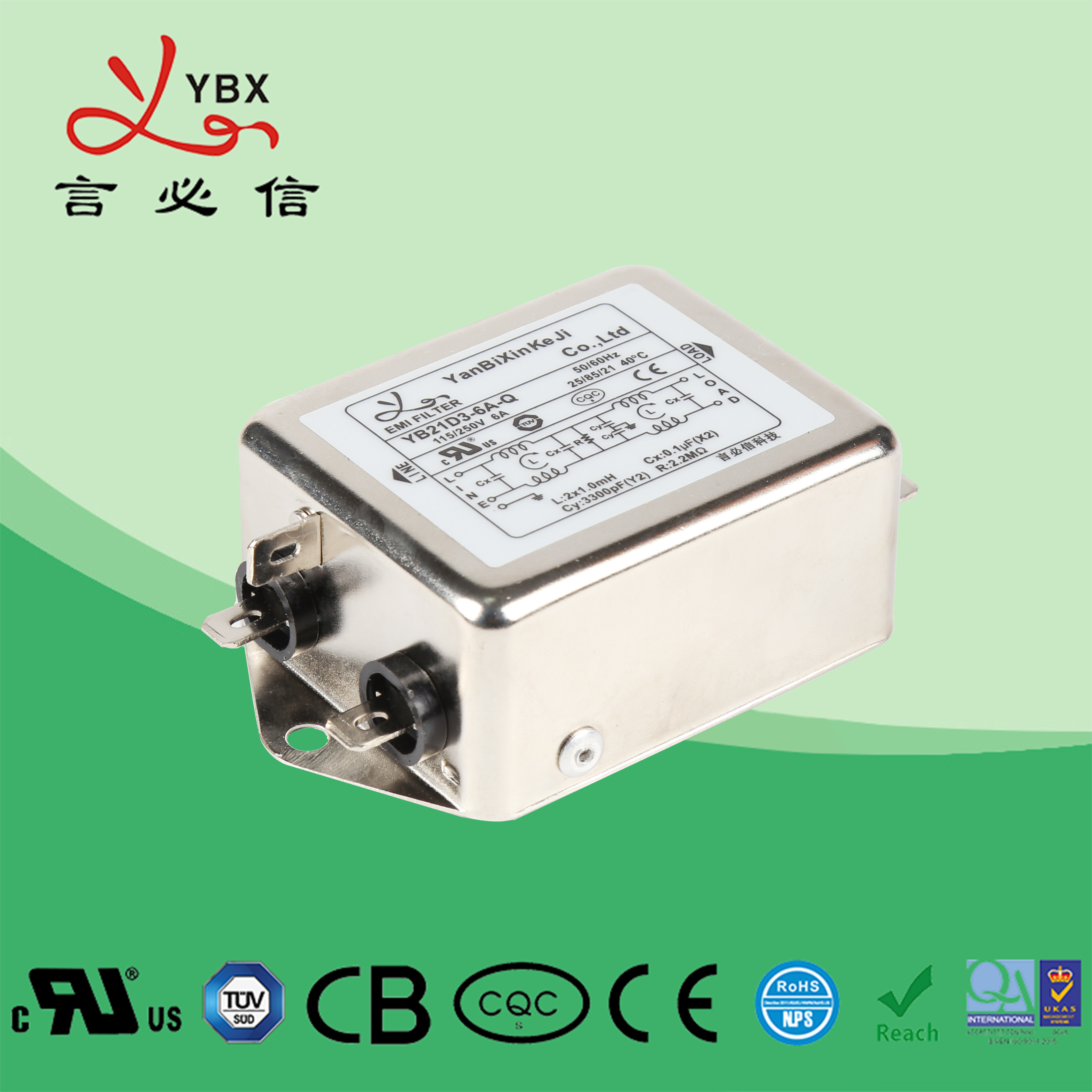 Wholesale 10A 115V Power EMI EMC Filter Single Phase With Increased Attenuation from china suppliers